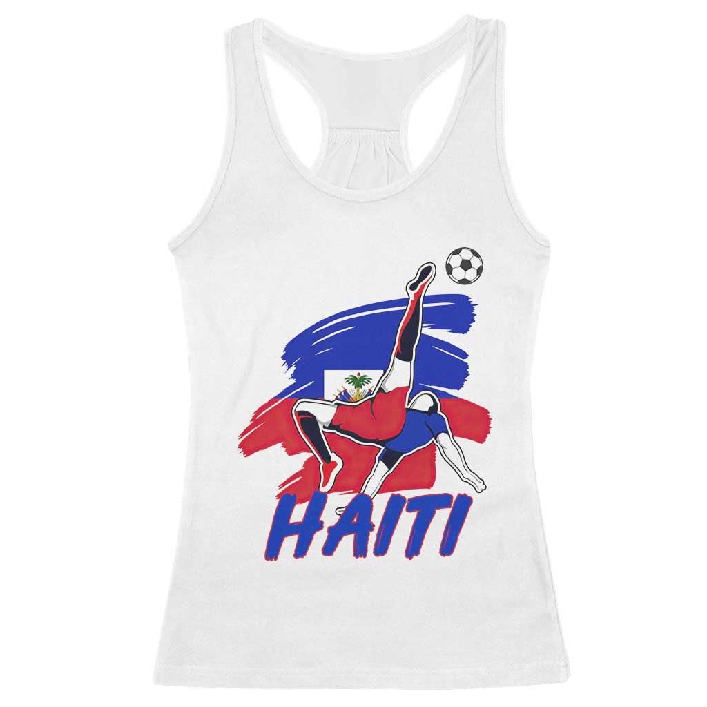 Caribbean Soccer Lover Gift Racerback Tank Top Haitian Heritage Pride TS12 White Print Your Wear
