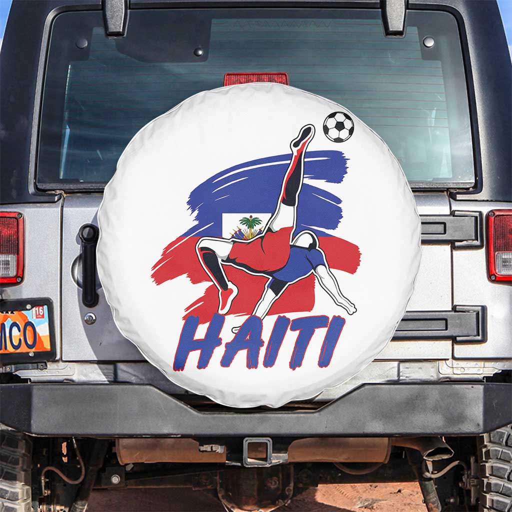 Caribbean Soccer Lover Gift Spare Tire Cover Haitian Heritage Pride TS12 No hole White Print Your Wear