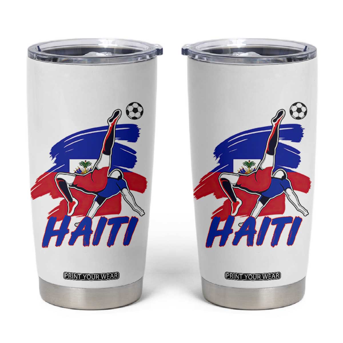 Caribbean Soccer Lover Gift Tumbler Cup Haitian Heritage Pride