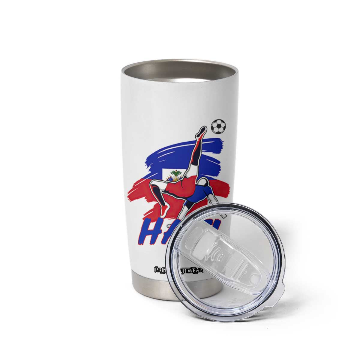 Caribbean Soccer Lover Gift Tumbler Cup Haitian Heritage Pride