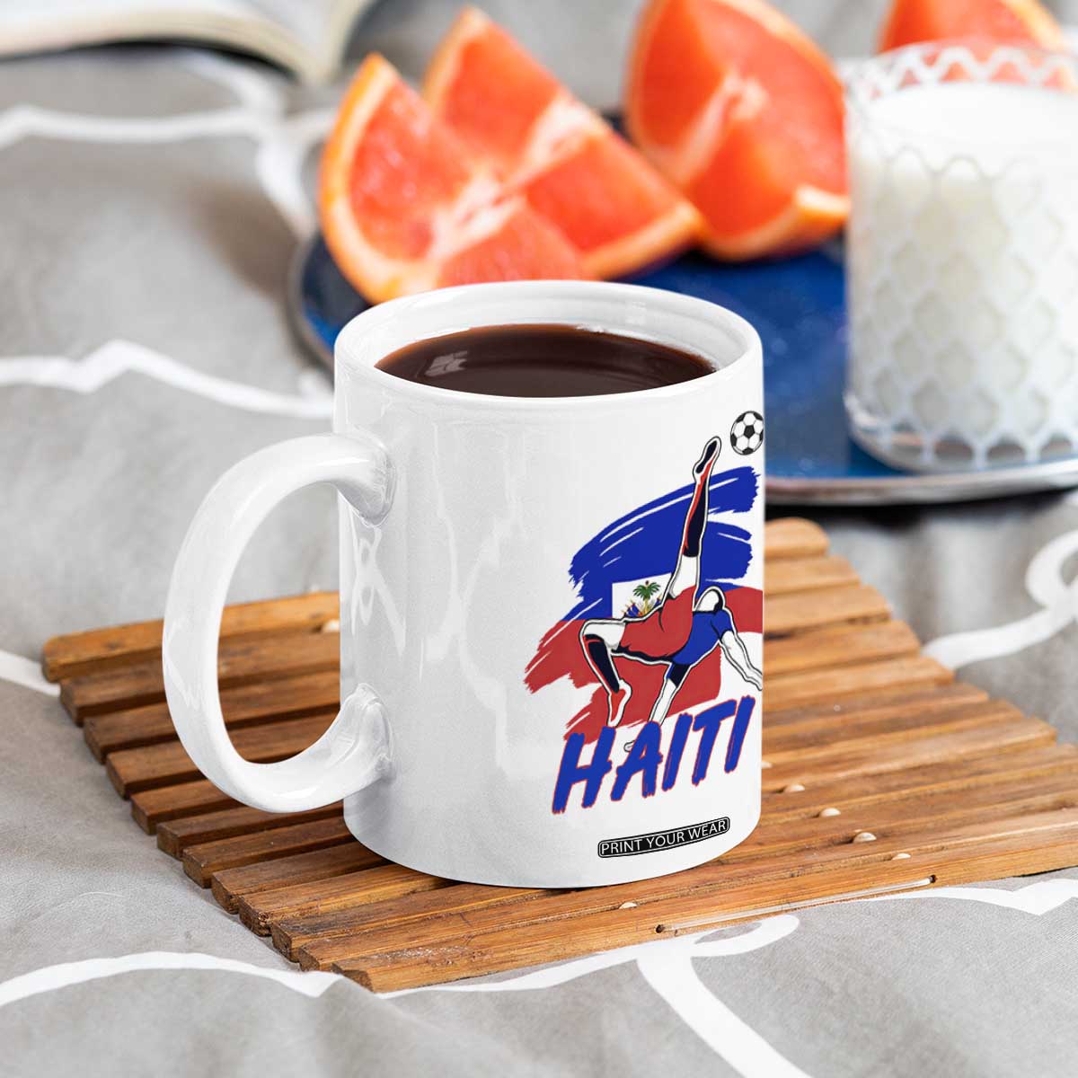 Caribbean Soccer Lover Gift Coffee Mug Haitian Heritage Pride
