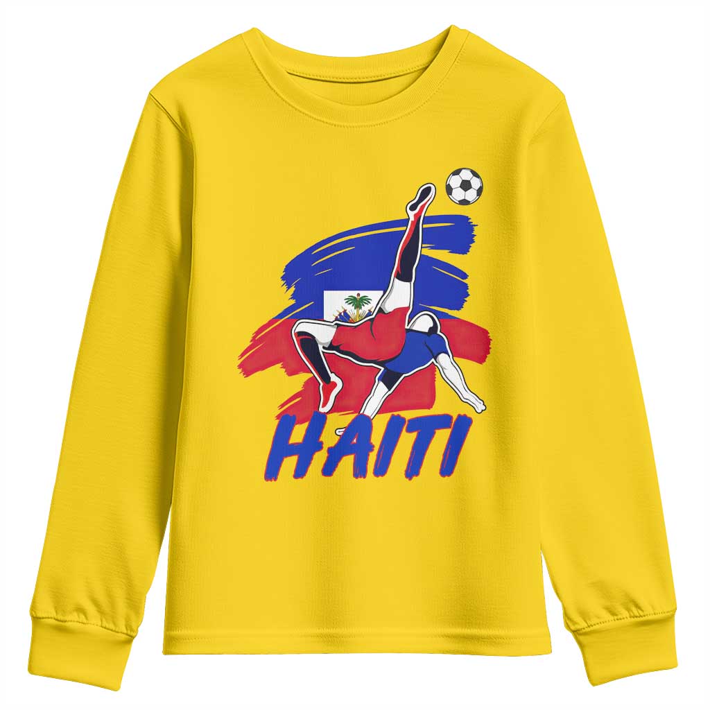 Caribbean Soccer Lover Gift Youth Sweatshirt Haitian Heritage Pride