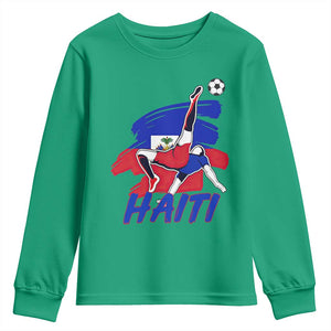 Caribbean Soccer Lover Gift Youth Sweatshirt Haitian Heritage Pride