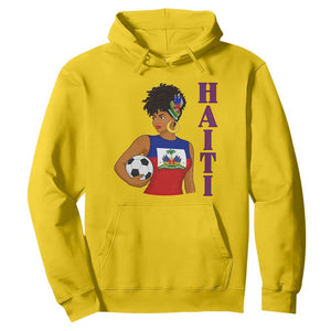 Haitian Soccer Fan Girl Hoodie Ayiti Heritage Pride Football Lover TS12 Daisy Print Your Wear