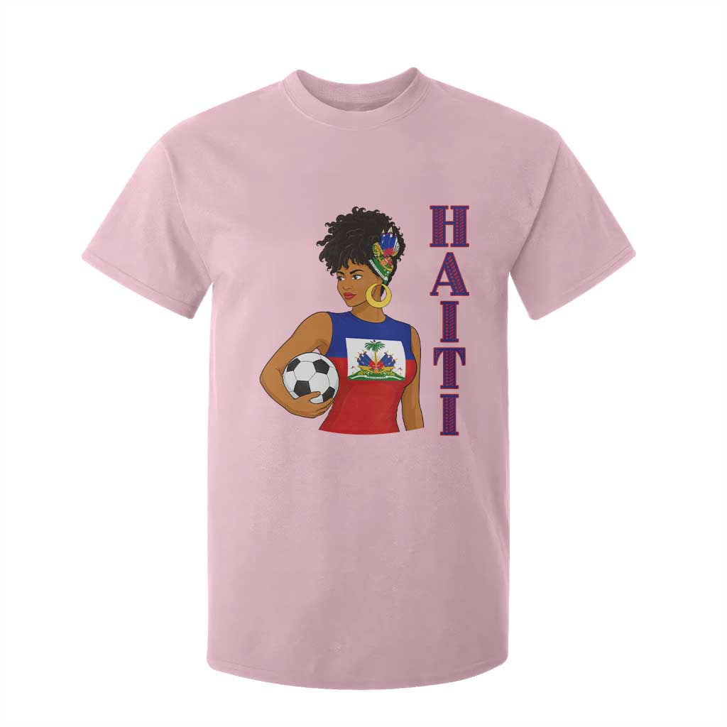 Haitian Soccer Fan Girl T Shirt For Kid Ayiti Heritage Pride Football Lover TS12 Light Pink Print Your Wear