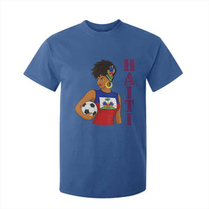 Haitian Soccer Fan Girl T Shirt For Kid Ayiti Heritage Pride Football Lover TS12 Royal Blue Print Your Wear