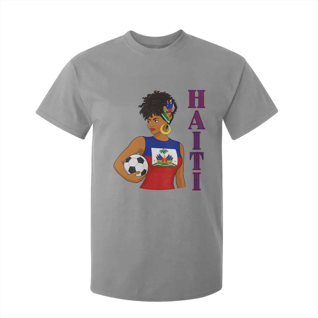 Haitian Soccer Fan Girl T Shirt For Kid Ayiti Heritage Pride Football Lover TS12 Sport Gray Print Your Wear
