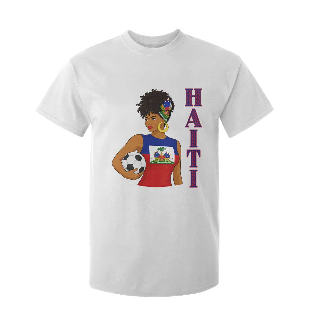 Haitian Soccer Fan Girl T Shirt For Kid Ayiti Heritage Pride Football Lover TS12 White Print Your Wear
