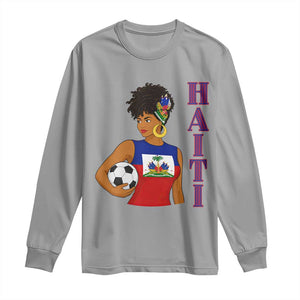 Haitian Soccer Fan Girl Long Sleeve Shirt Ayiti Heritage Pride Football Lover