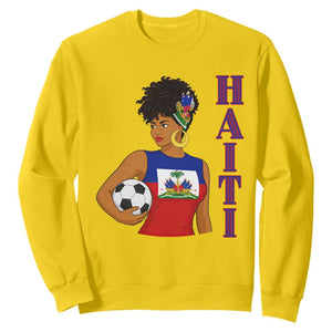 Haitian Soccer Fan Girl Sweatshirt Ayiti Heritage Pride Football Lover