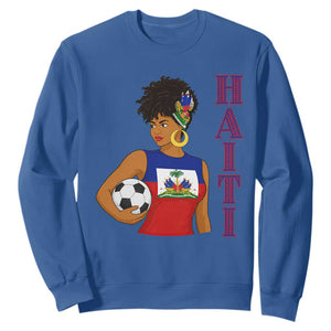 Haitian Soccer Fan Girl Sweatshirt Ayiti Heritage Pride Football Lover