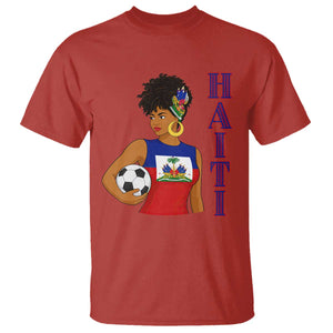Haitian Soccer Fan Girl T Shirt Ayiti Heritage Pride Football Lover TS12 Red Print Your Wear