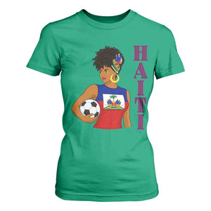 Haitian Soccer Fan Girl T Shirt For Women Ayiti Heritage Pride Football Lover TS12 Irish Green Print Your Wear