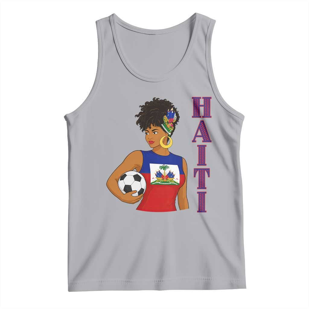 Haitian Soccer Fan Girl Tank Top Ayiti Heritage Pride Football Lover
