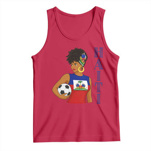 Haitian Soccer Fan Girl Tank Top Ayiti Heritage Pride Football Lover