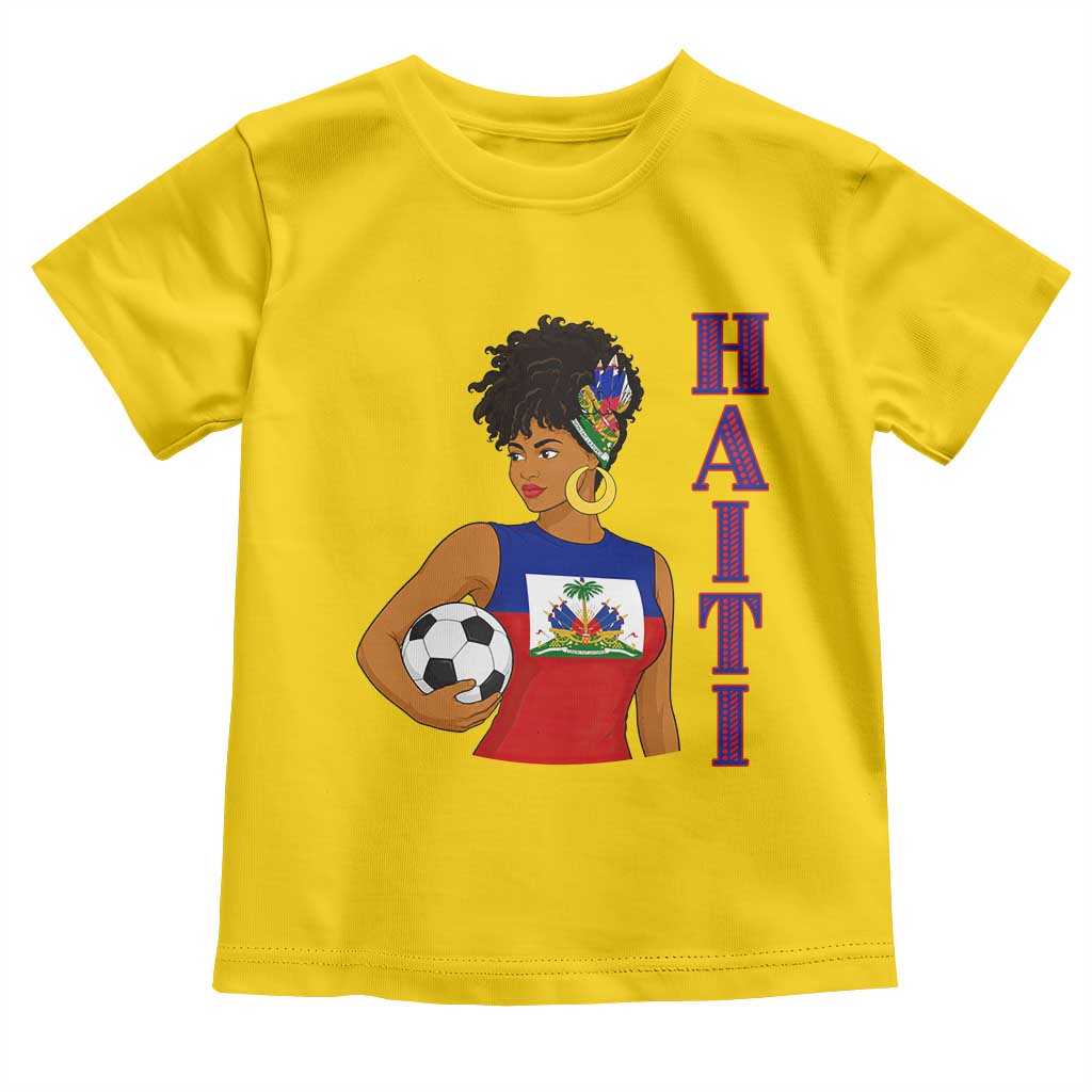 Haitian Soccer Fan Girl Toddler T Shirt Ayiti Heritage Pride Football Lover TS12 Daisy Print Your Wear