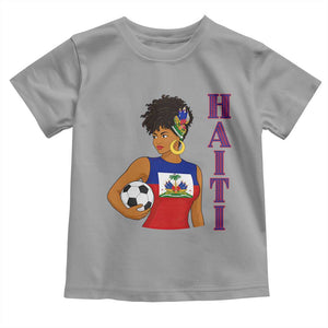 Haitian Soccer Fan Girl Toddler T Shirt Ayiti Heritage Pride Football Lover TS12 Sport Gray Print Your Wear