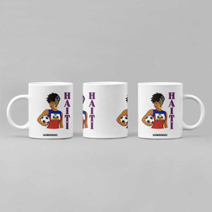 Haitian Soccer Fan Girl Coffee Mug Ayiti Heritage Pride Football Lover