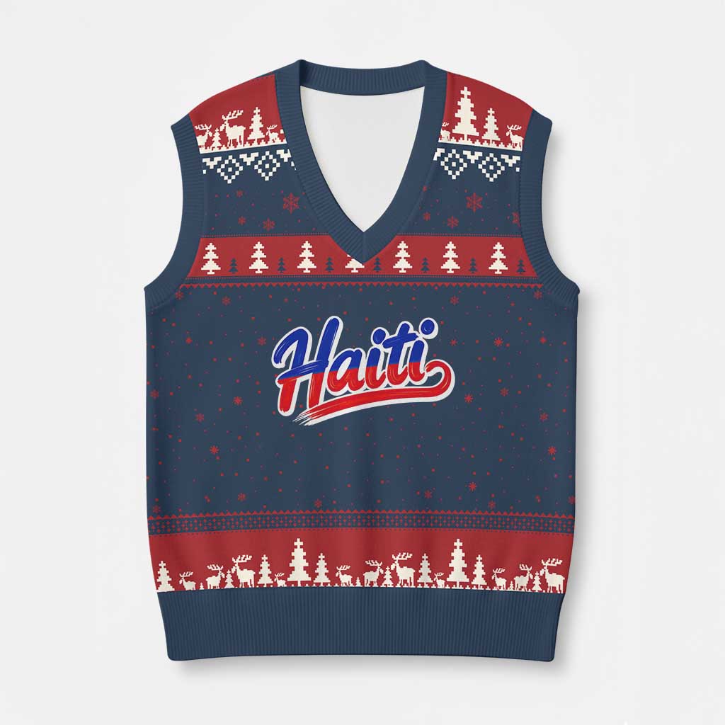 Ayiti Cheri Haiti Pride Gift For Proud Haitians V-Neck Knit Sweater Vest