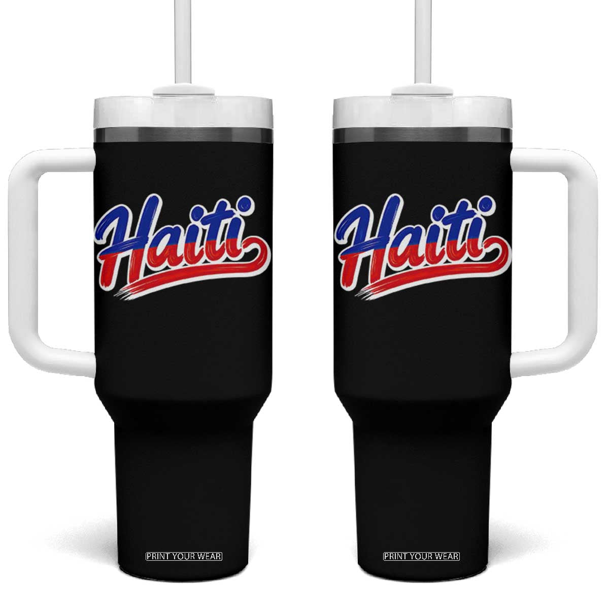 Ayiti Cheri Haiti Pride Gift For Proud Haitians Tumbler With Handle TS12 One Size: 40 oz Black Print Your Wear