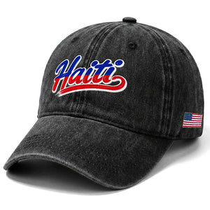 Ayiti Cheri Haiti Pride Gift For Proud Haitians Washed Cotton Baseball Cap