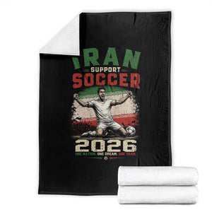 Iran Soccer Fan Gift Throw Blanket One Nation One Team One Dream