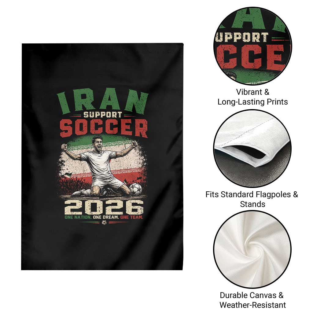Iran Soccer Fan Gift Garden Flag One Nation One Team One Dream