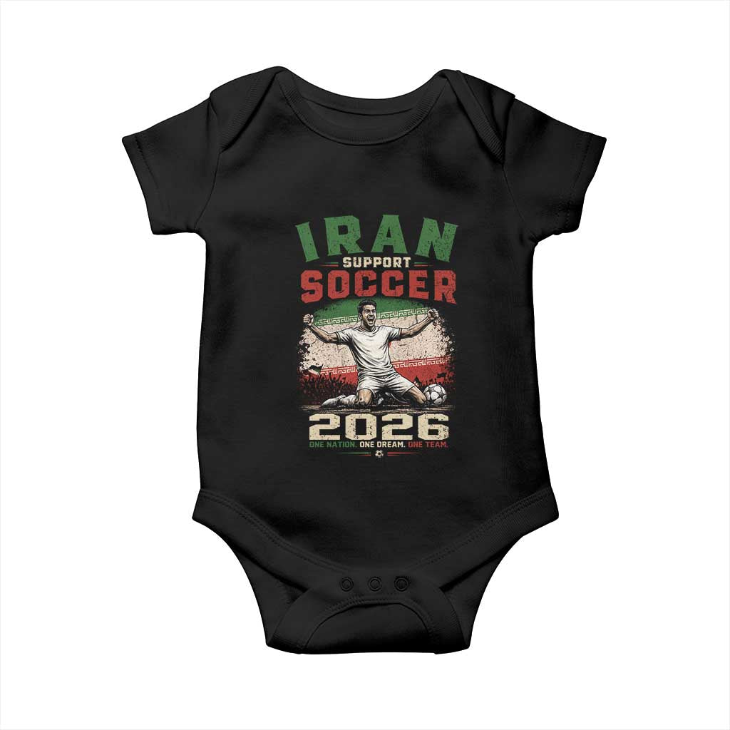Iran Soccer Fan Gift Baby Onesie One Nation One Team One Dream TS12 Black Print Your Wear