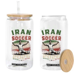 Iran Soccer Fan Gift Glass Can One Nation One Team One Dream