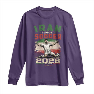 Iran Soccer Fan Gift Long Sleeve Shirt One Nation One Team One Dream