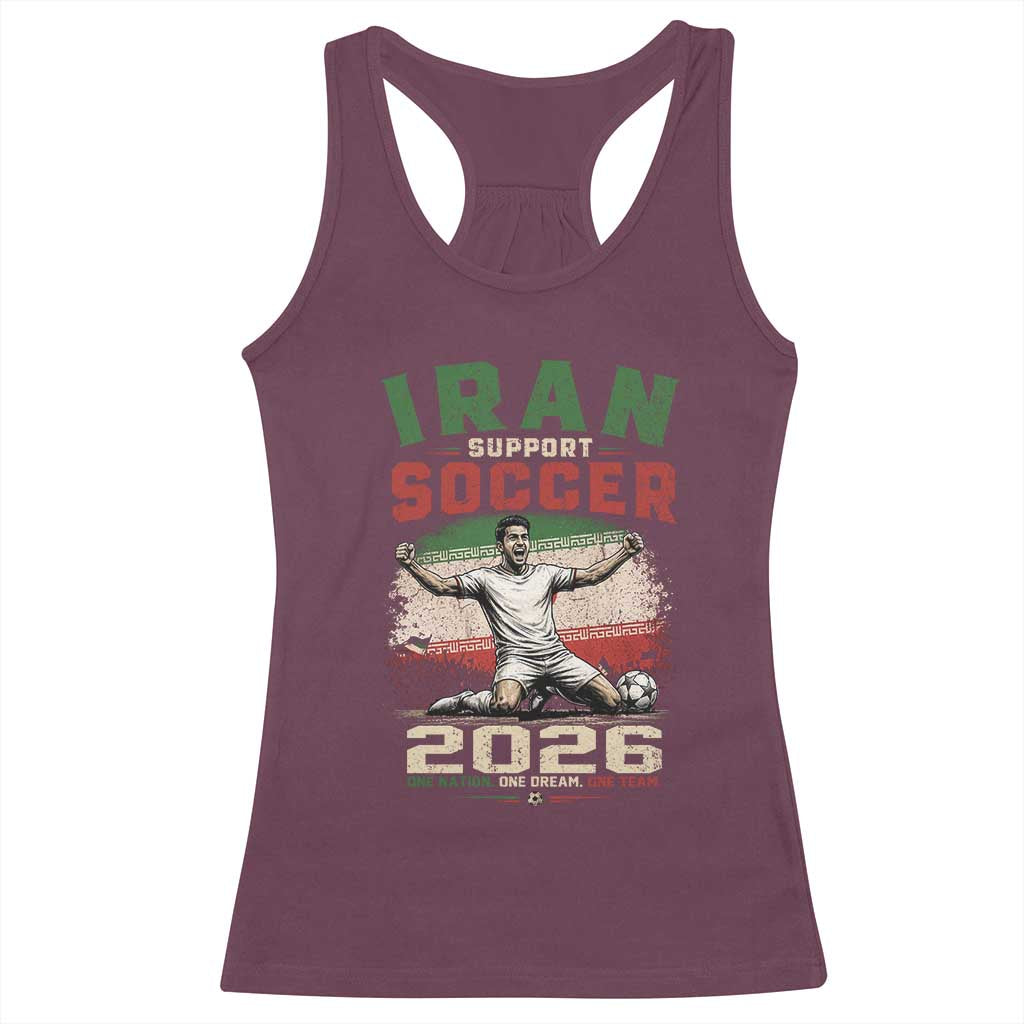 Iran Soccer Fan Gift Racerback Tank Top One Nation One Team One Dream