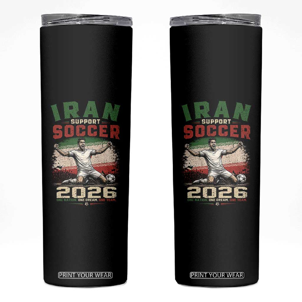 Iran Soccer Fan Gift Skinny Tumbler One Nation One Team One Dream