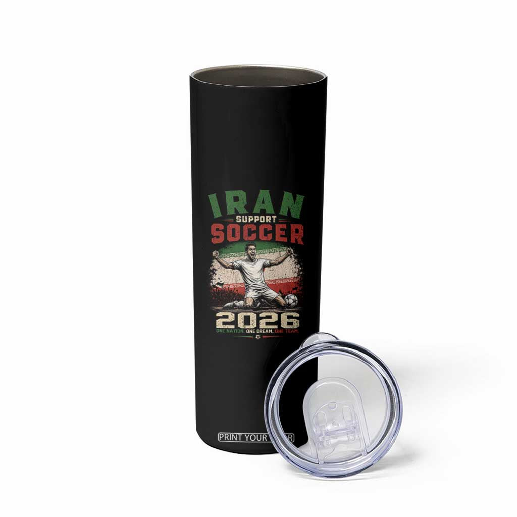Iran Soccer Fan Gift Skinny Tumbler One Nation One Team One Dream