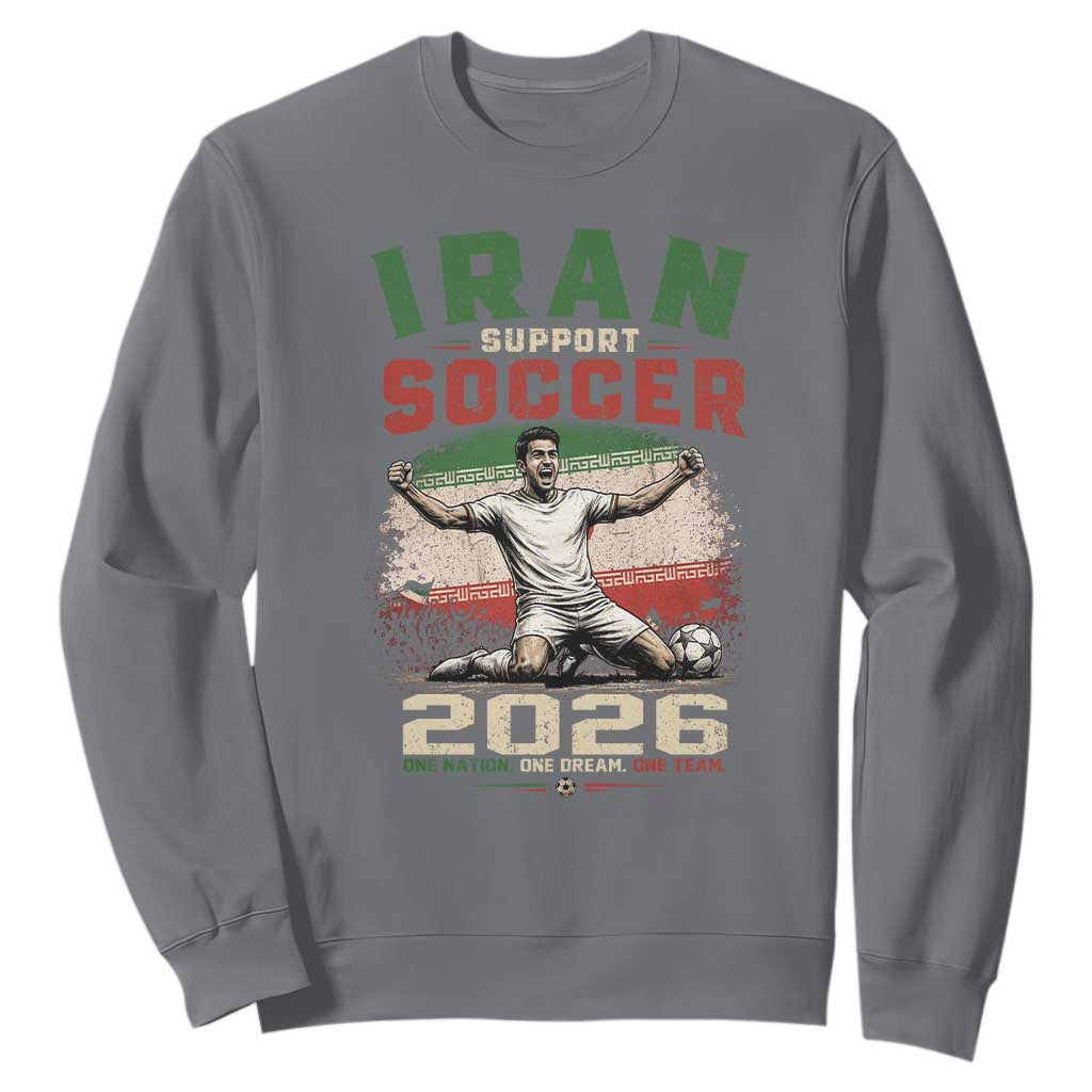 Iran Soccer Fan Gift Sweatshirt One Nation One Team One Dream