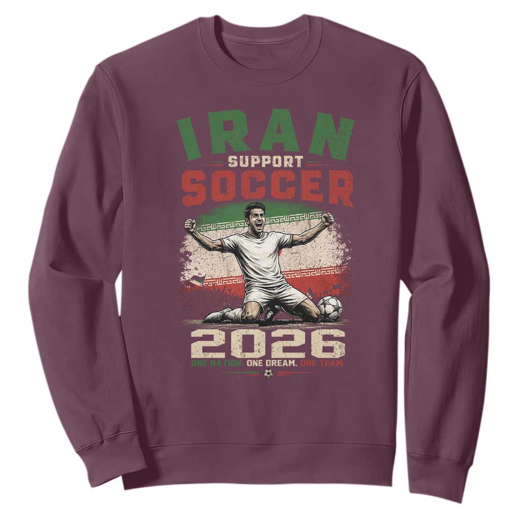 Iran Soccer Fan Gift Sweatshirt One Nation One Team One Dream