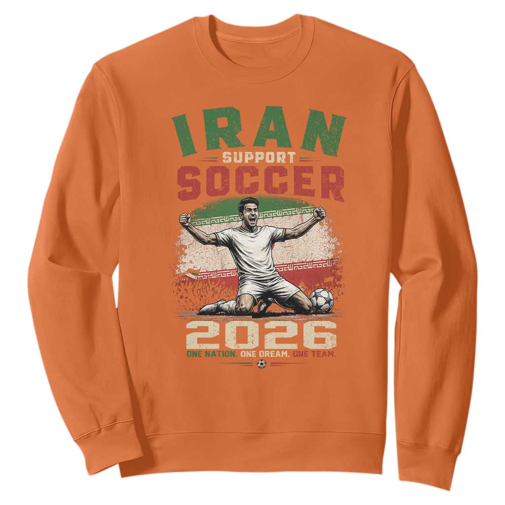 Iran Soccer Fan Gift Sweatshirt One Nation One Team One Dream