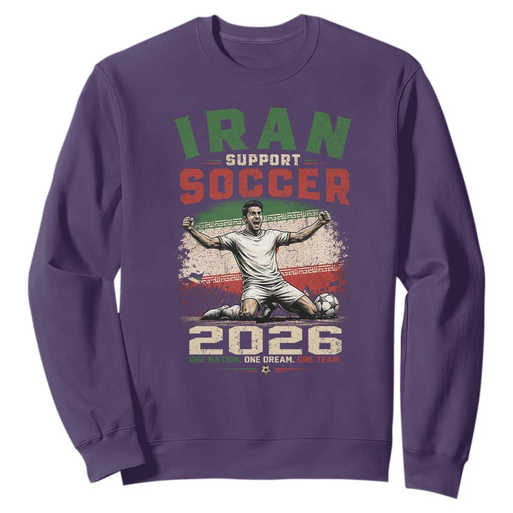 Iran Soccer Fan Gift Sweatshirt One Nation One Team One Dream