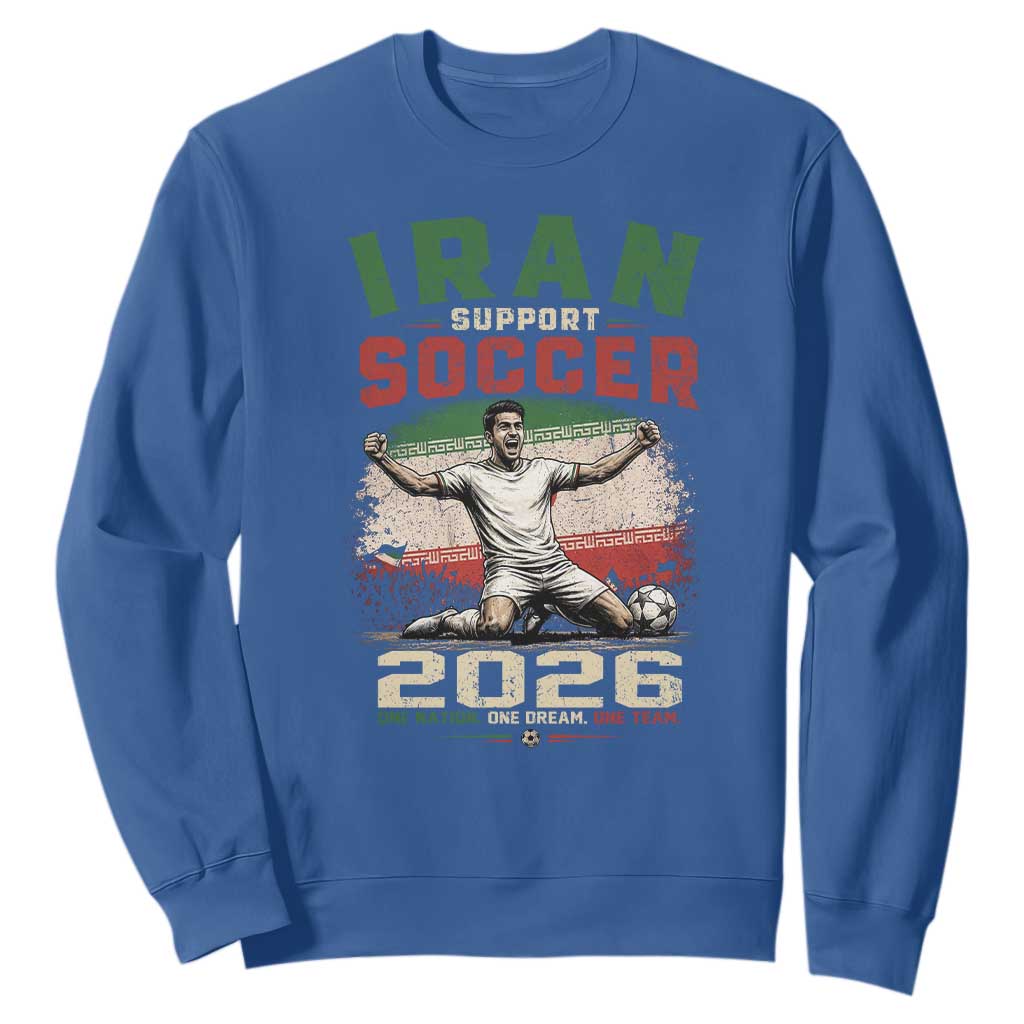 Iran Soccer Fan Gift Sweatshirt One Nation One Team One Dream