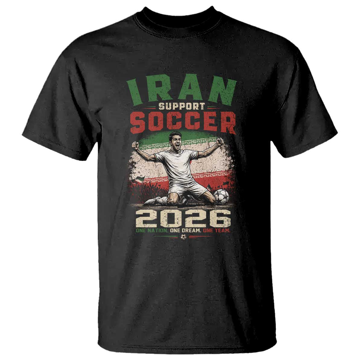 Iran Soccer Fan Gift T Shirt One Nation One Team One Dream