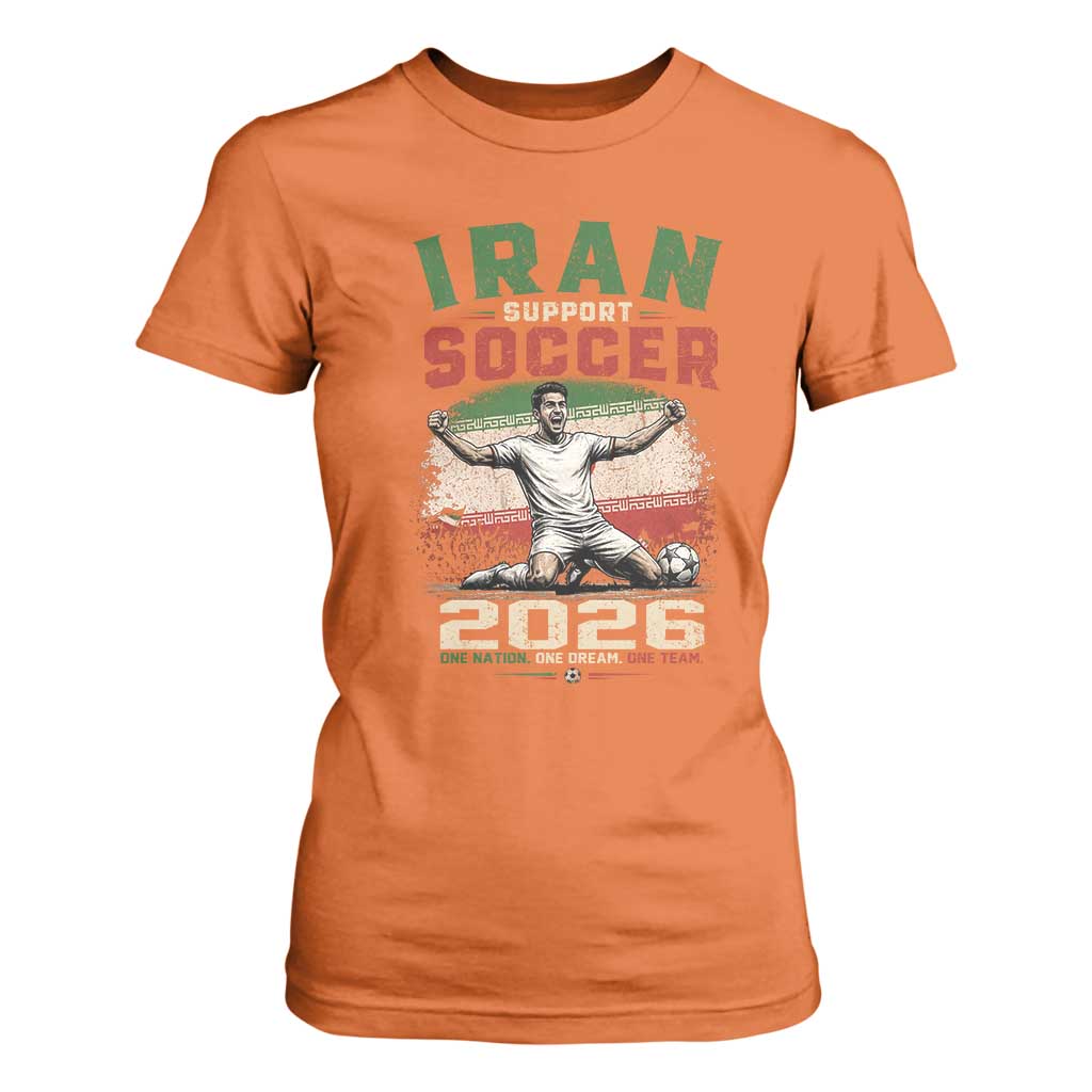Iran Soccer Fan Gift T Shirt For Women One Nation One Team One Dream