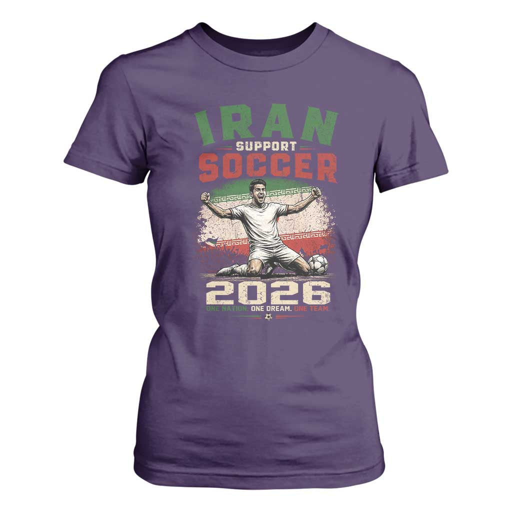Iran Soccer Fan Gift T Shirt For Women One Nation One Team One Dream