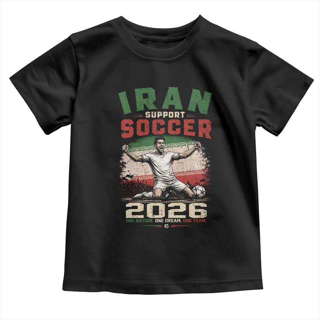 Iran Soccer Fan Gift Toddler T Shirt One Nation One Team One Dream TS12 Black Print Your Wear