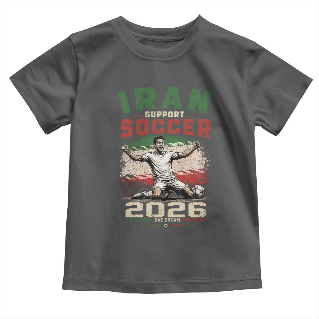 Iran Soccer Fan Gift Toddler T Shirt One Nation One Team One Dream