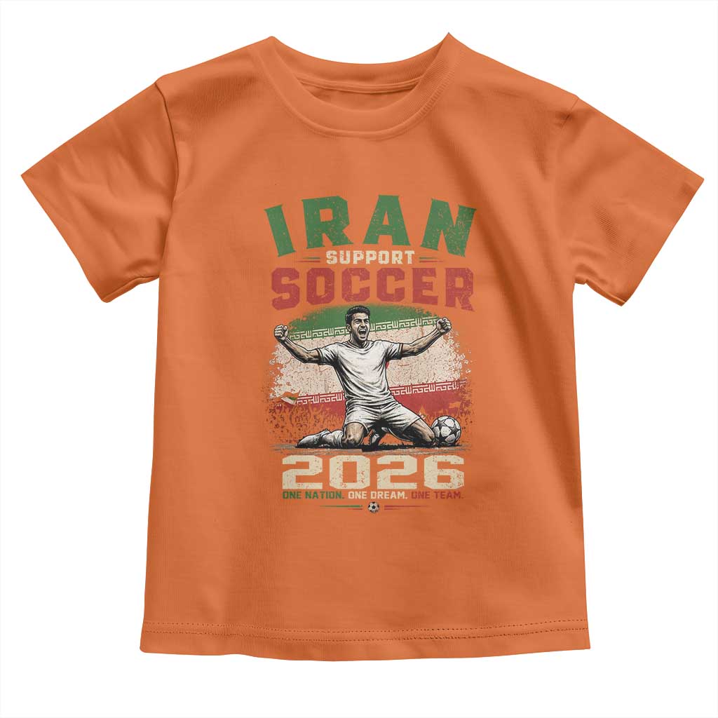 Iran Soccer Fan Gift Toddler T Shirt One Nation One Team One Dream