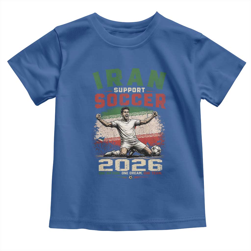 Iran Soccer Fan Gift Toddler T Shirt One Nation One Team One Dream