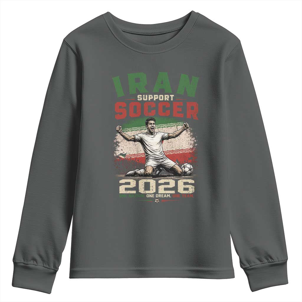 Iran Soccer Fan Gift Youth Sweatshirt One Nation One Team One Dream