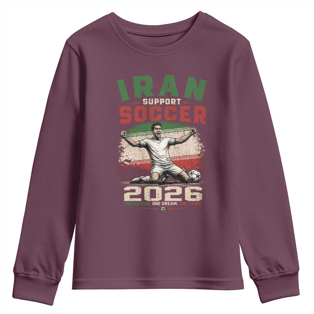 Iran Soccer Fan Gift Youth Sweatshirt One Nation One Team One Dream