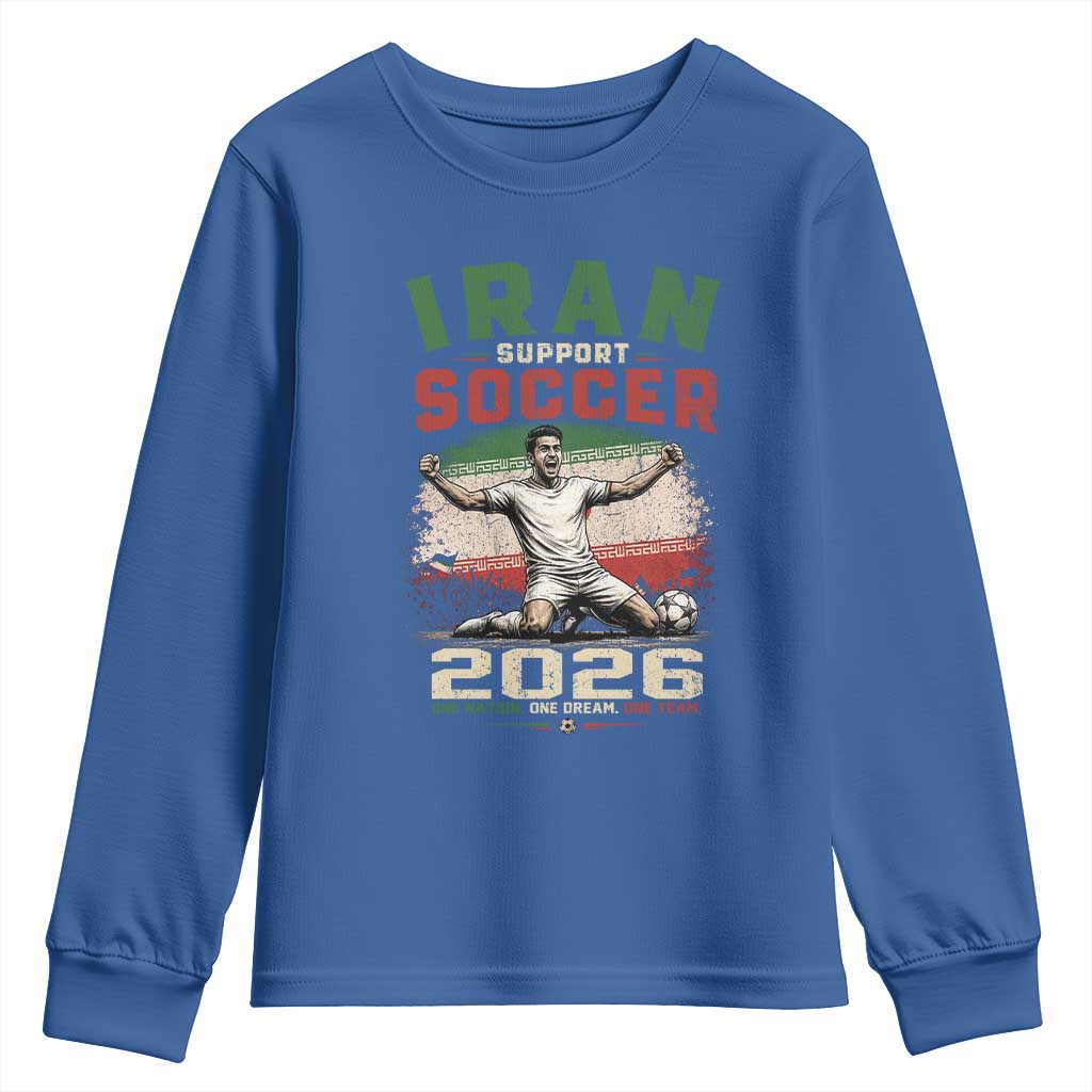 Iran Soccer Fan Gift Youth Sweatshirt One Nation One Team One Dream