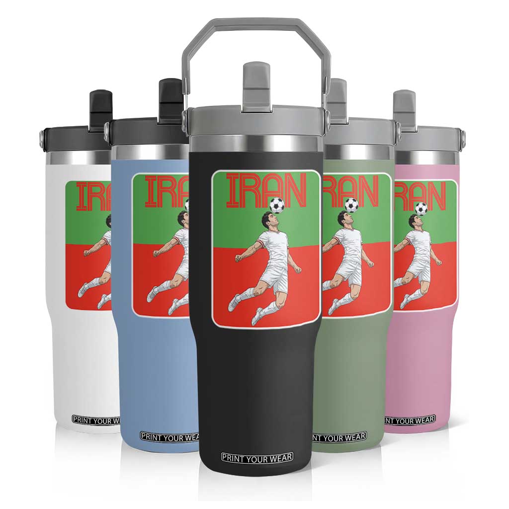 Iran Soccer Lover Flip Straw Tumbler Proud Persian Roots Gift