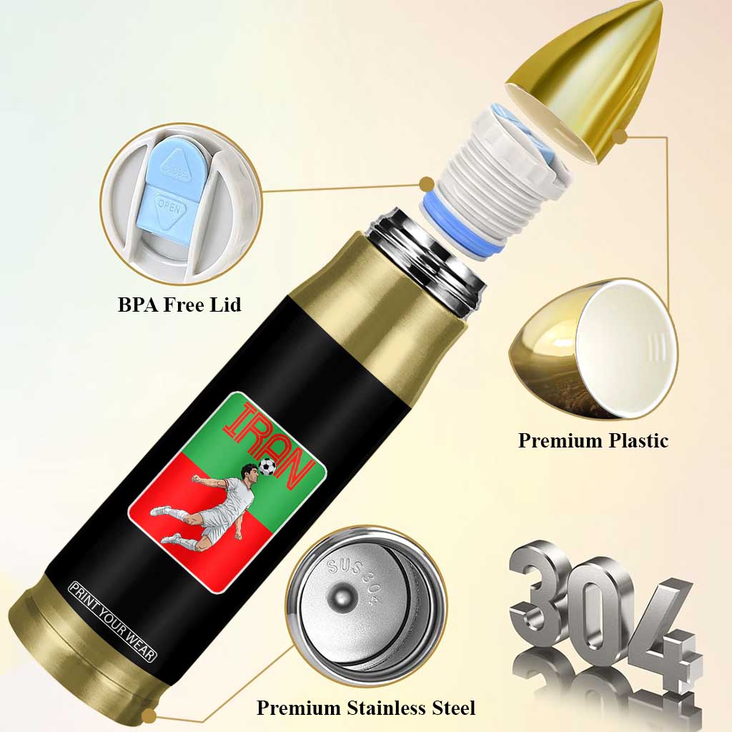 Iran Soccer Lover Bullet Tumbler Proud Persian Roots Gift
